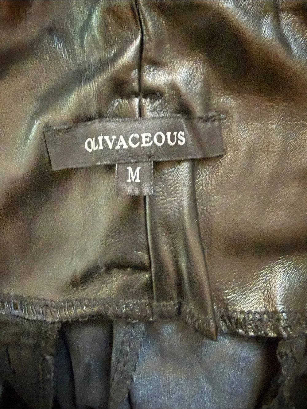 Olivaceous Faux Leather Cinch Waist Shorts